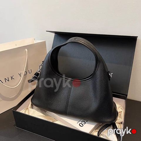 Qadın çantası əl və çiyin üçün 044STORE_17240370_qara, eko dəri, qara, 35x13x17 sm — Bakı