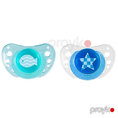 Əmziklər dəsti Chicco Physio Air Boy Blue, 6 aydan, silikon, 2 əd, mavi — Bakı