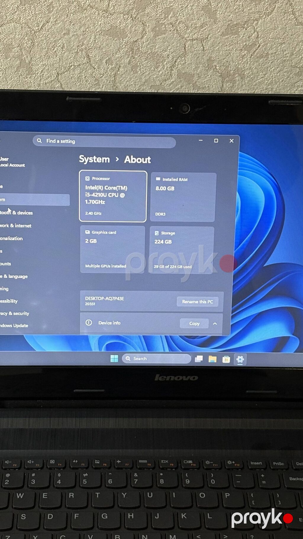 İşlənmiş Lenovo IdeaPad, 15.6 Intel Core i5, 256 GB, Ünvandan götürmə, Pulsuz çatdırılma, Ödənişli çatdırılma — Lenovo, Bakı (4)