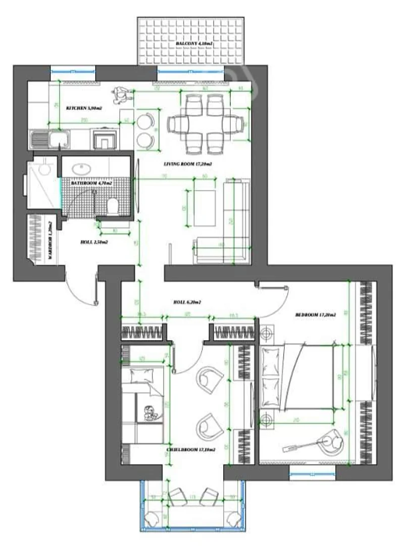 3 otaqlı mənzil, 70 m², 28 May metrosu,Reshid Behbudov kucesi — Mənzil, Bakı (9)