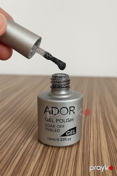 Gel lak Ador Soak-Off Uv/led, şəffaf parıltı ilə, 10 ml — Bakı