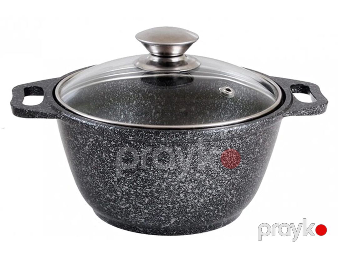 Qazan Kukmara Мраморная kmt22a, qapaq ilə, alüminium, qara, 20 sm, 2 l — Mallar, Bakı