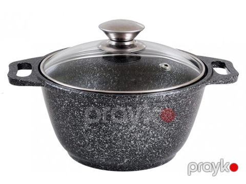 Qazan Kukmara Мраморная kmt22a, qapaq ilə, alüminium, qara, 20 sm, 2 l — Bakı