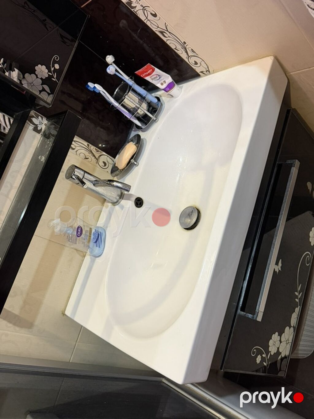 Ölçü 45x75 Vanna otağı üçün lavabo dəsti – güzgülü asma şkaf və alt — Santexnika, Bakı (7)