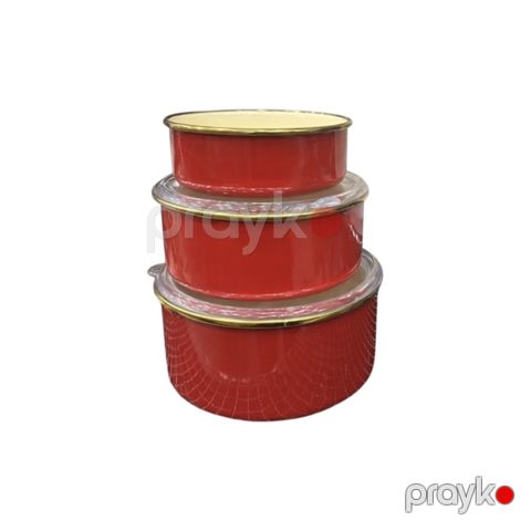 Konteyner dəsti Bonera 6302, mina, qırmızı, 3 əd — Bakı