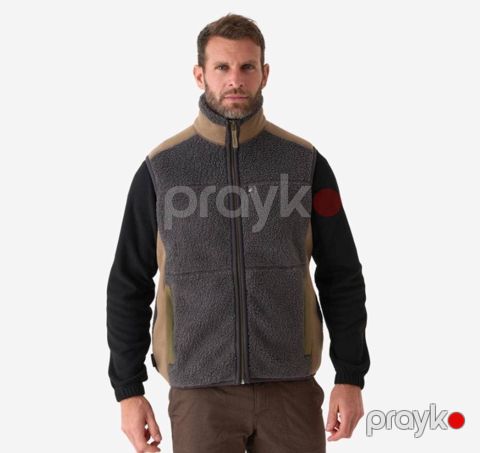 Kişilər üçün qalın jilet Decathlon Solognac 500, boz, yun, ölçü S — Bakı