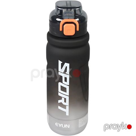 İdman su qabı Eyun Sport borucuqlu, ABS-plastik, qara, 1 l — Bakı
