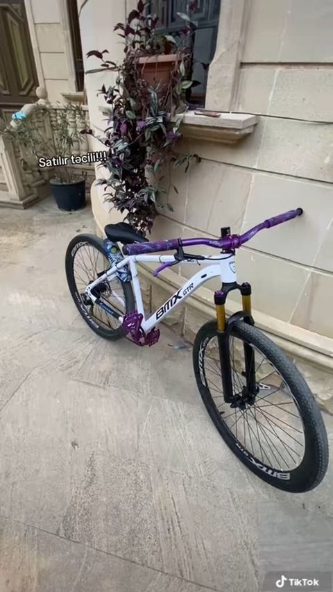 BMX GTR velosiped - Çərçivə: Alüminium BMX GTR, ağ rəng - Sükan və — Bakı