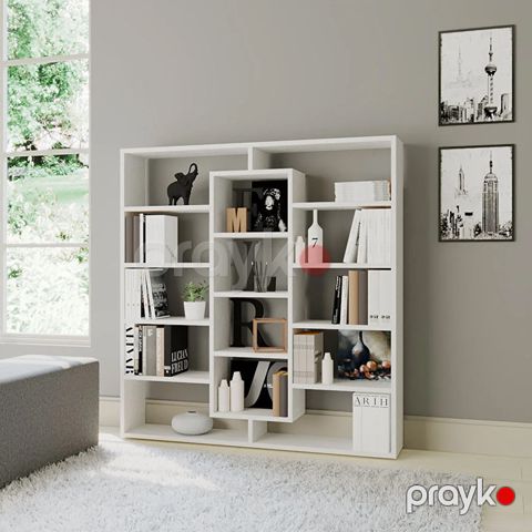 Stellaj Marina 3563_M5StelAmpleWh, Ldsp, ağ, 136x22x125 sm — Bakı