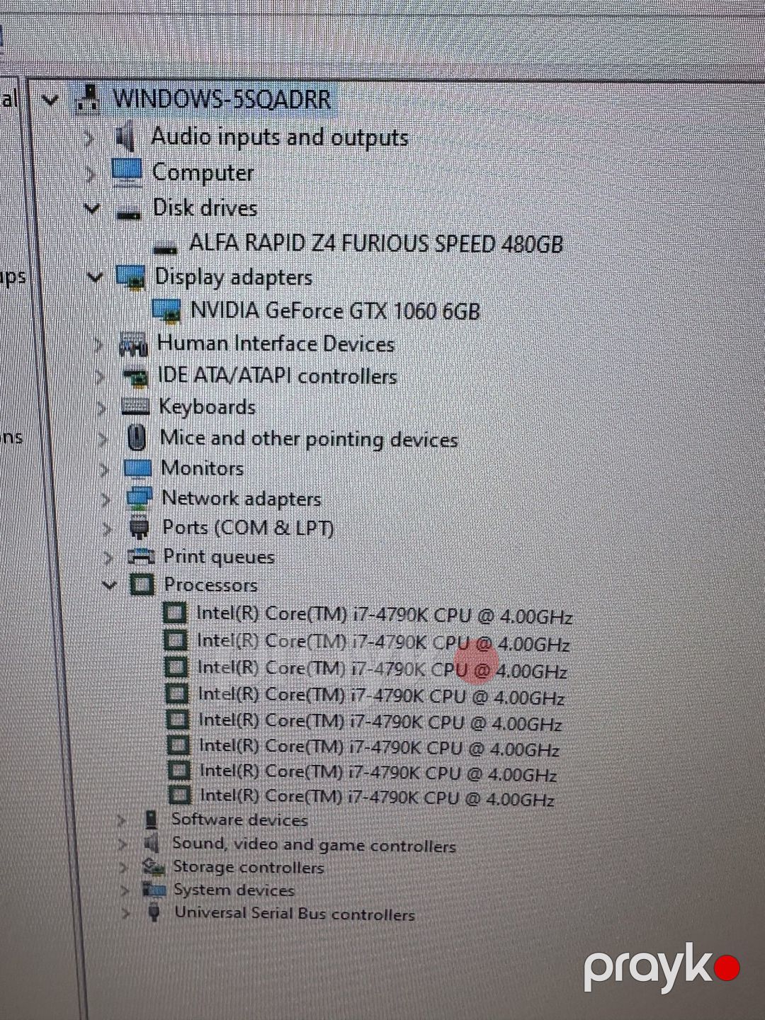 Gaming PC i7-4790K / GTX 1060 6GB / 16GB / 480GB SSD / 27" 165Hz — Masaüstü kompüterlər, Bakı (6)