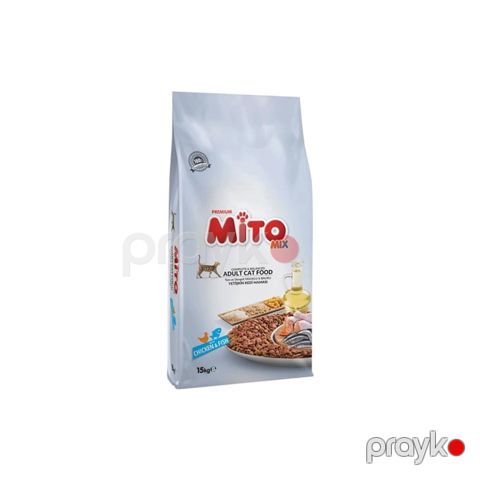 Quru yem Mito yetkin pişiklər üçün toyuq və balıq ilə,1 kq — Bakı