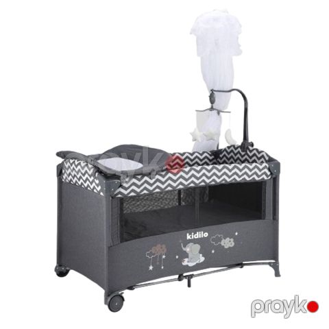 Manej-çarpayı Kidilo T-701L OP-754, boz, 125x65x75 sm — Bakı