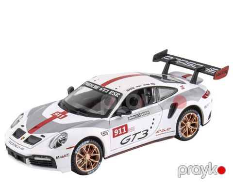 Oyuncaq avtomobil Porsche 911 GT3, ölçü 1:24, metal, ağ — Bakı