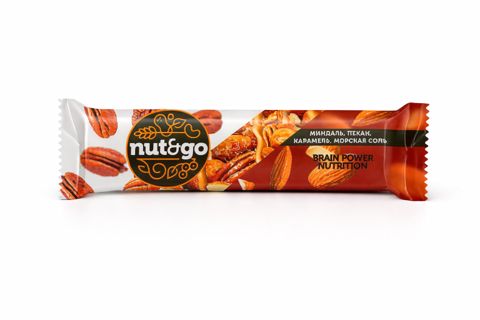 Baton Nut&Go badam, pekan, karamel və dəniz duzu ilə, 34 q — Bakı