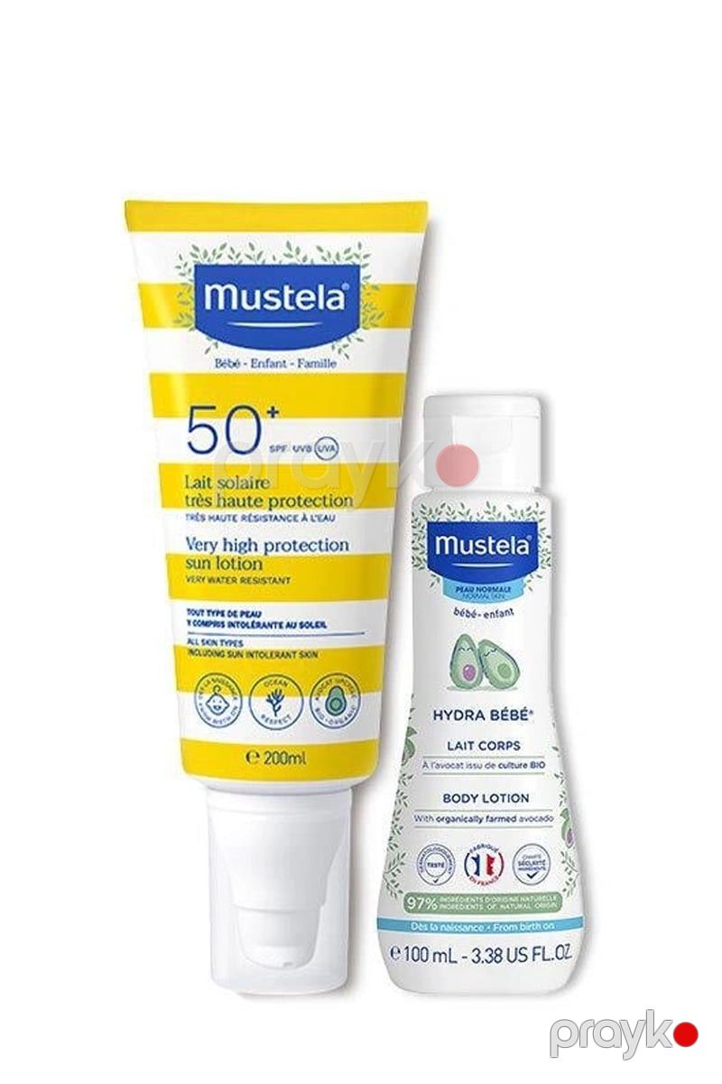 Günəşdən qoruyucu losyon Mustela Very High Protection SPF50+ 200 ml + Bədən losyonu Mustela Hydra Bebe 100 ml — Mallar, Bakı (2)