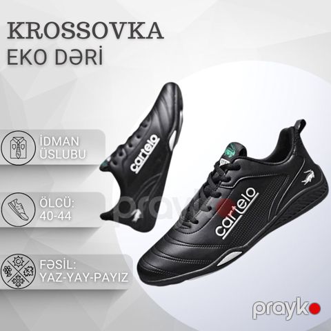 Kişilər üçün krosovkalar EB 741, qara, eko dəri, ölçü 41 — Bakı
