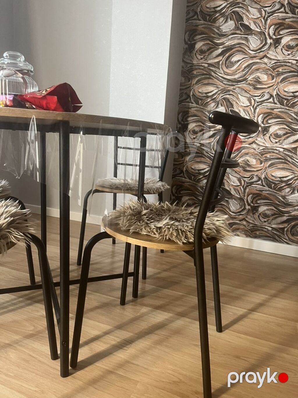 Dairəvi yemək masası və 4 ədəd stul dəsti - Dizayn: Minimalist — Masalar və stullar, Bakı (5)