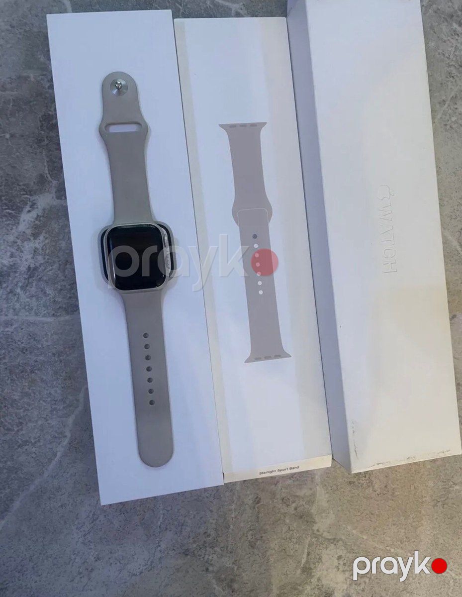 Apple Watch Series 7 Aluminum Starlight 41mm — Ağıllı saatlar və biləkliklər, Bakı (2)