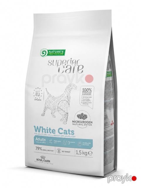 Quru yem Nature's Protection Super Care White Cats ağ tüklü pişiklər üçün, balıq ilə, 7 kq — Bakı