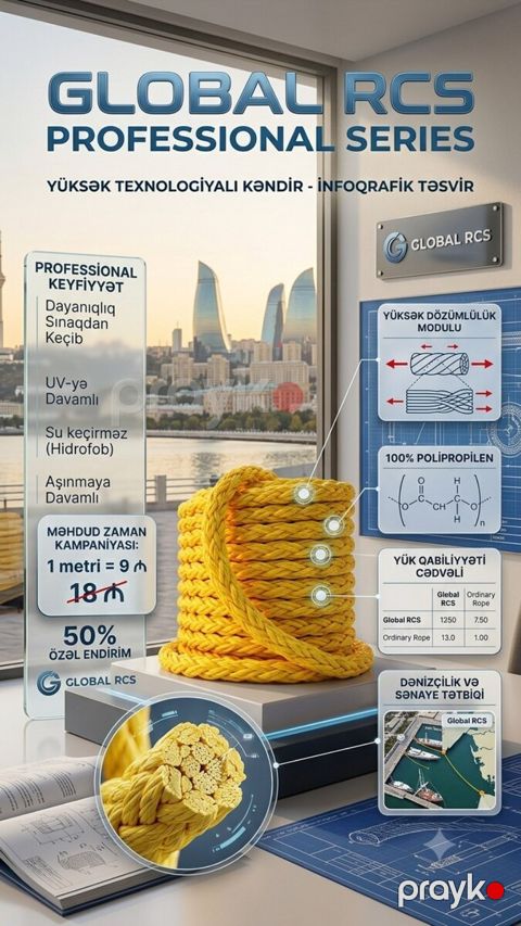 Sintetik Heavy-Duty Kəndir 30mm — Bakı