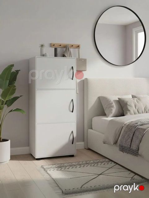 Şkaf 13900585, LDSP/laminat, ağ, 45x111x32 sm — Bakı