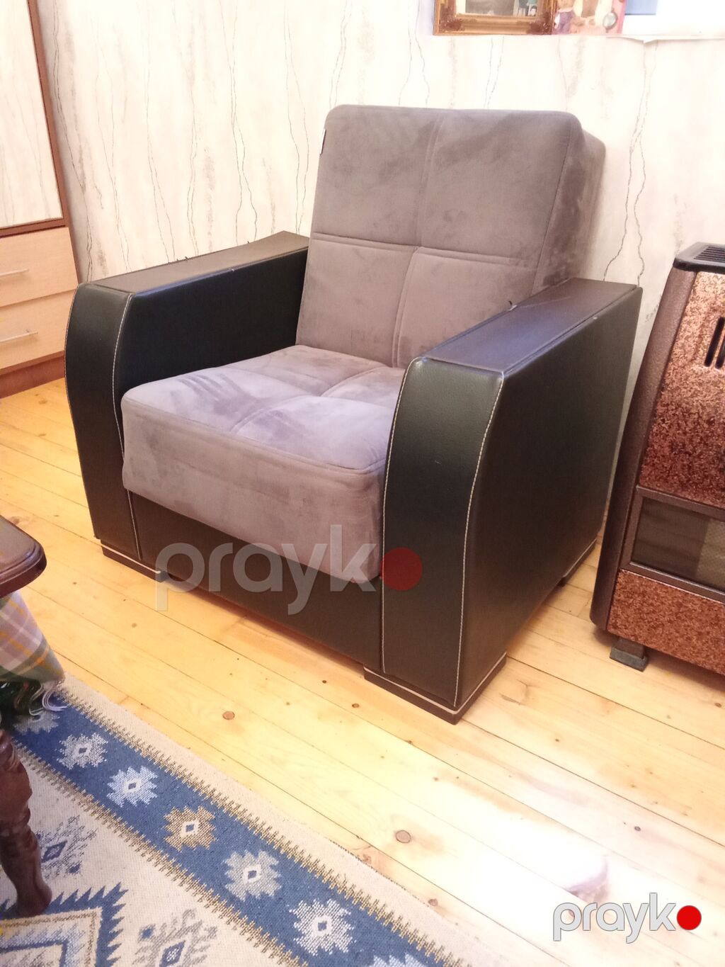 Künc dəsti: divan və kreslo - Komlekt: 1 ədəd üçnəfərlik divan + 1 — Yumşaq mobilya dəstləri, Bakı (2)