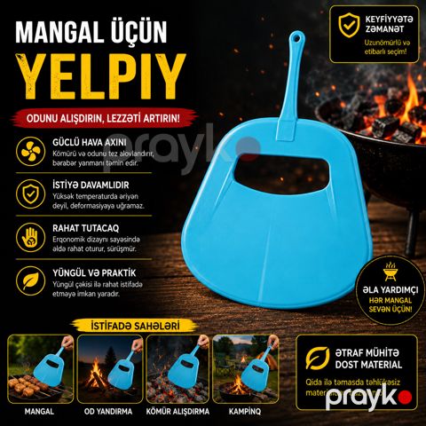 Manqal yelpiyi plastik, göy — Bakı