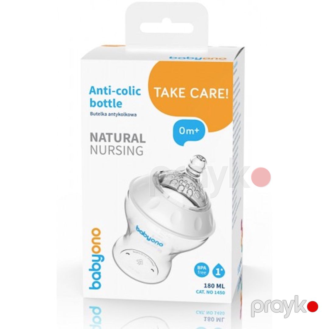 Sancı əleyhinə plastik butulka BabyOno Natural Nursing 1450, 180 ml — Mallar, Bakı (2)