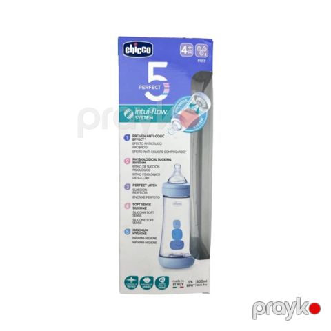 Qidalanma üçün qab Chicco F.Perfect5 PP, sürətli axış, silikon, oğlan, 300 ml — Bakı