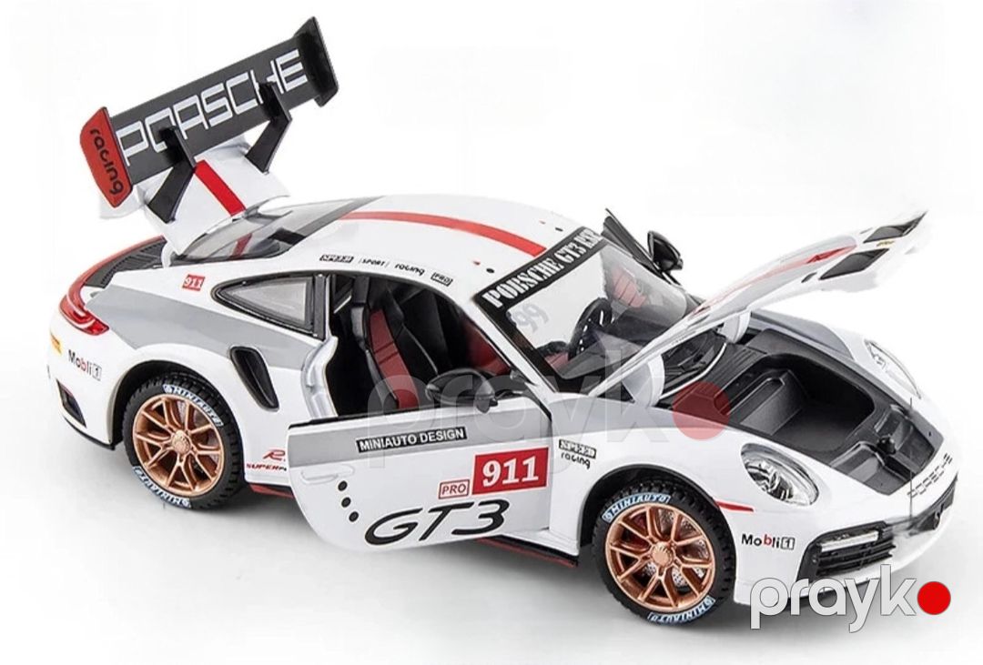 Oyuncaq avtomobil Porsche 911 GT3, ölçü 1:24, metal, ağ — Mallar, Bakı (3)