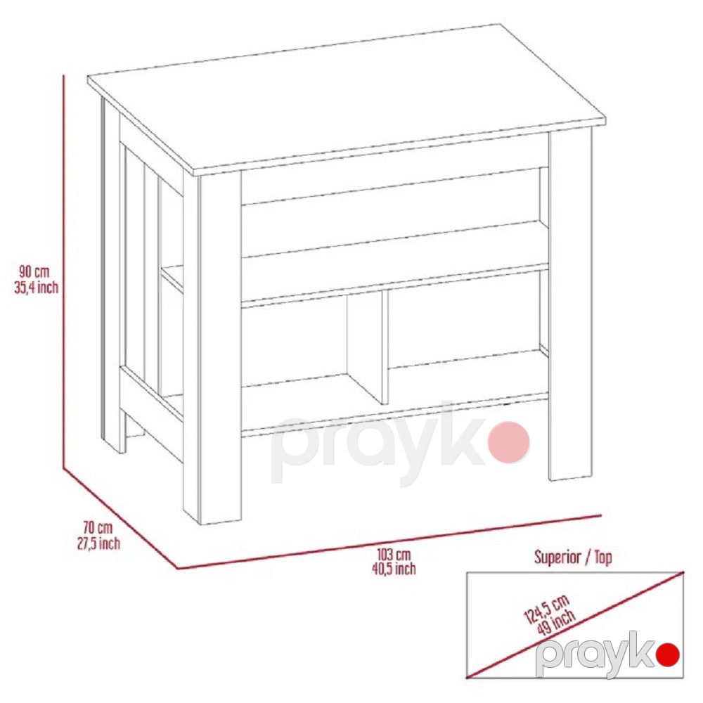Yemək masası ev_13900615, LDSP/laminat, ağ/qəhvəyi, 90x70x103 sm — Mallar, Bakı (3)
