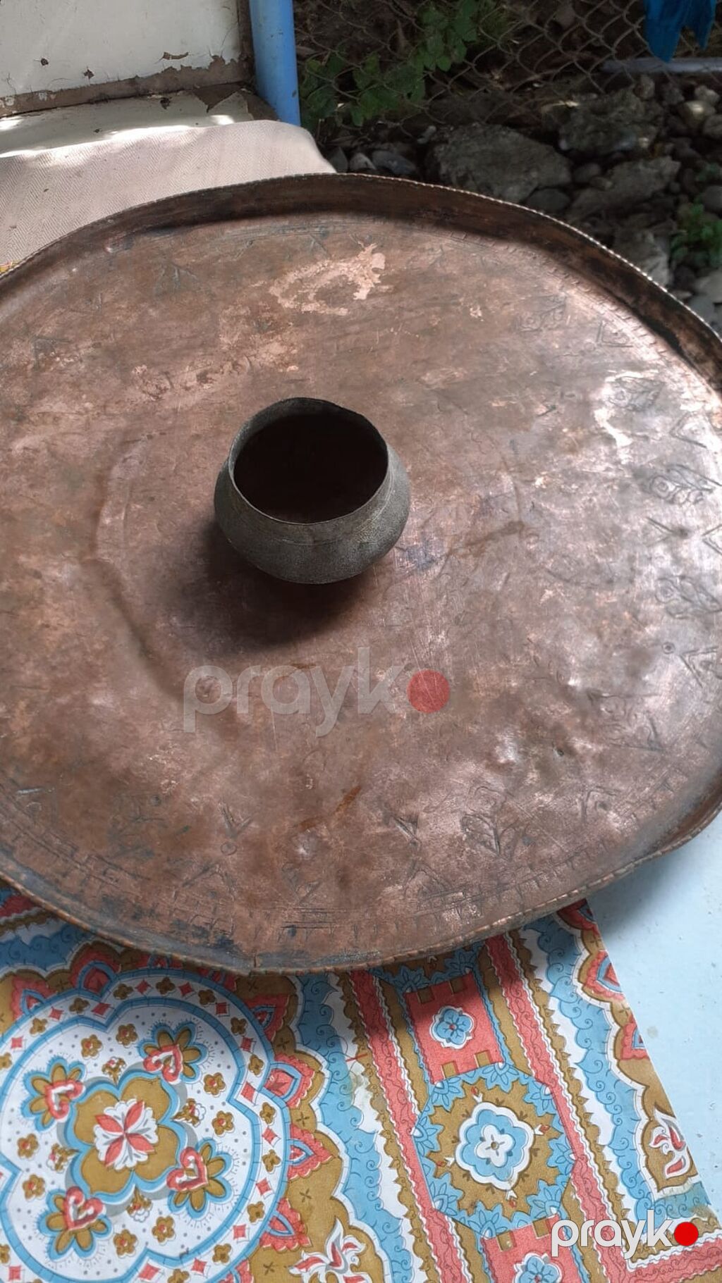 Məhsul: Mis sini (böyük ölçülü, əl işləri naxışlı) 15ci əsrə aid təmiz — Süfrə sərvisin üçün əşyalar, Bakı (4)
