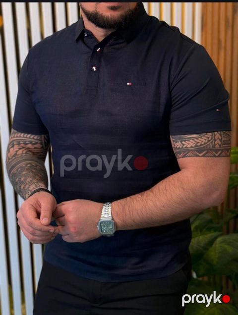 Kişilər üçün polo 2349588, tünd göy, kətan, ölçü 2XL — Bakı