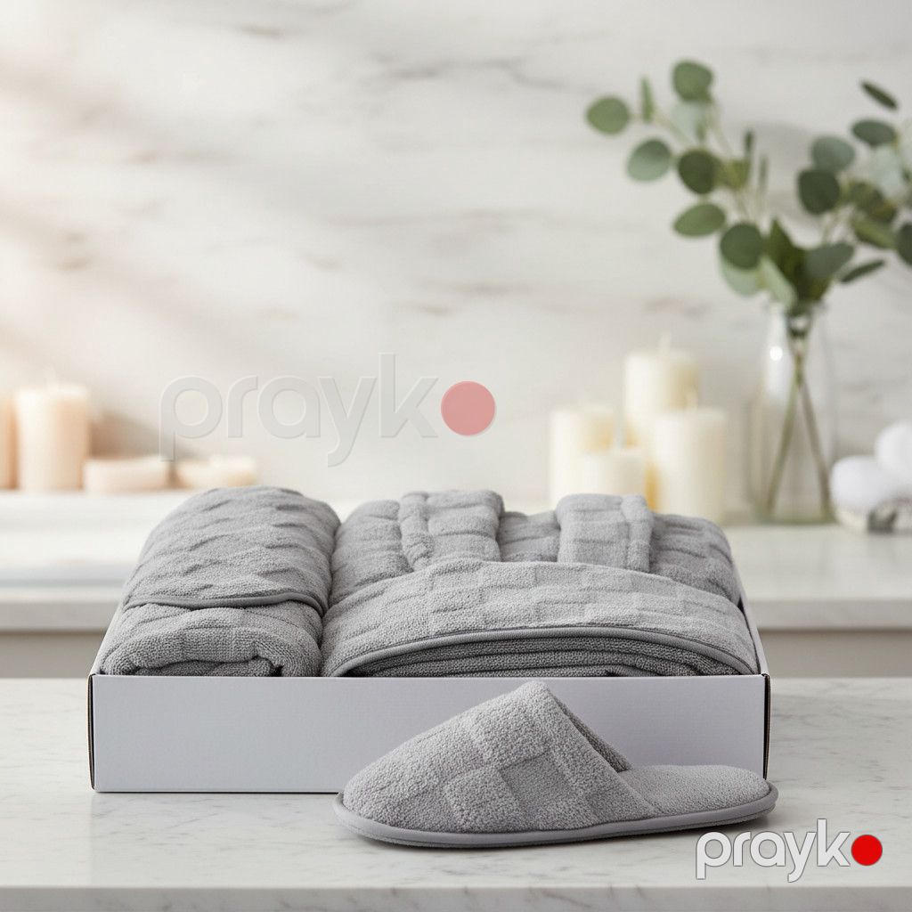 Kişilər üçün hamam dəsti, mikrofiber, boz, ölçü XL — Mallar, Bakı (2)