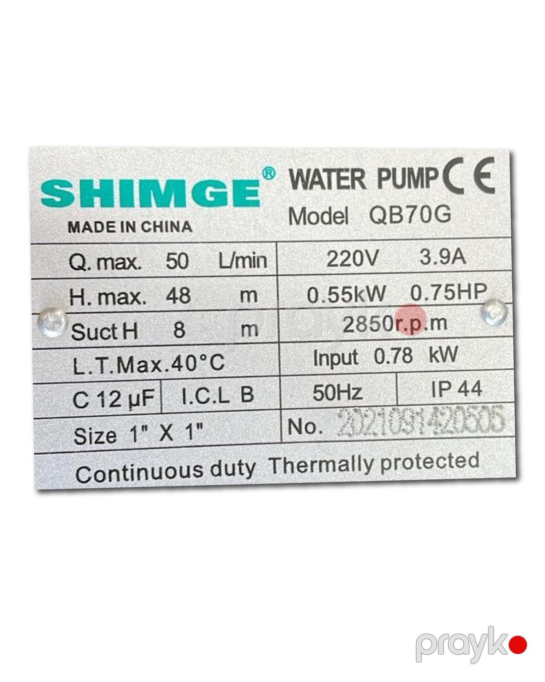 Səthi nasosu Shimge QB70G — Mallar, Bakı (3)