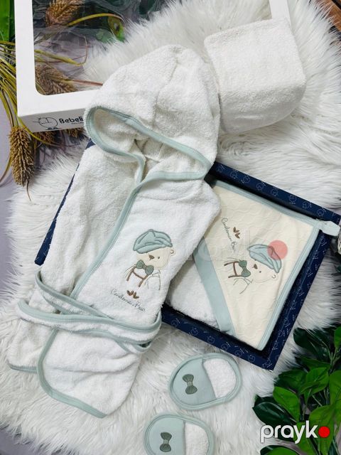 Hamam xələti və dəsmal dəsti Bebelinna Newborn OP-658, ağ — Bakı