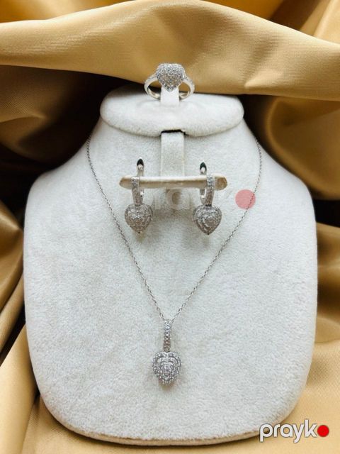Zinət dəsti boyunbağı, üzük və sırğa Icebella 102, gümüş 925 əyyar - ICEBELLA_102 — Bakı