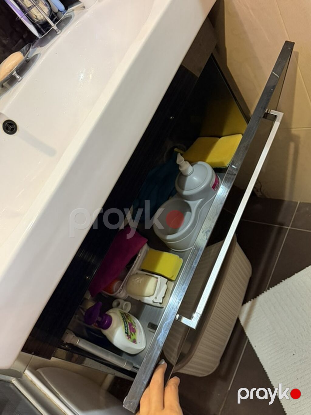Ölçü 45x75 Vanna otağı üçün lavabo dəsti – güzgülü asma şkaf və alt — Santexnika, Bakı (5)