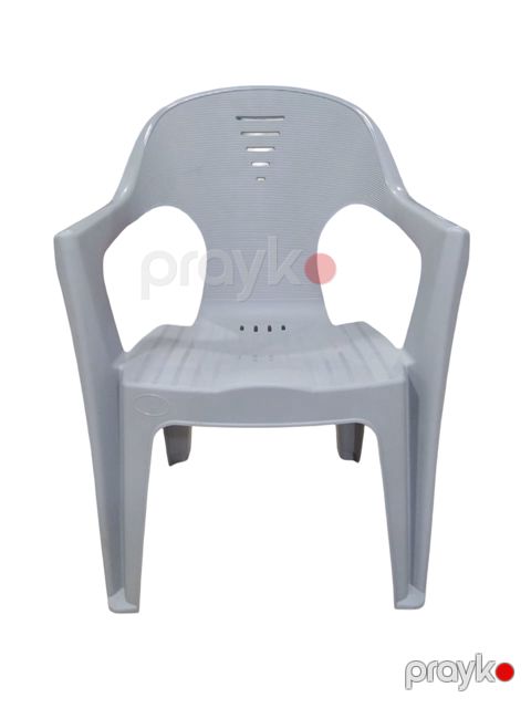 Bağ üçün stul, Plastik, 58 sm, 77 sm, boz — Bakı