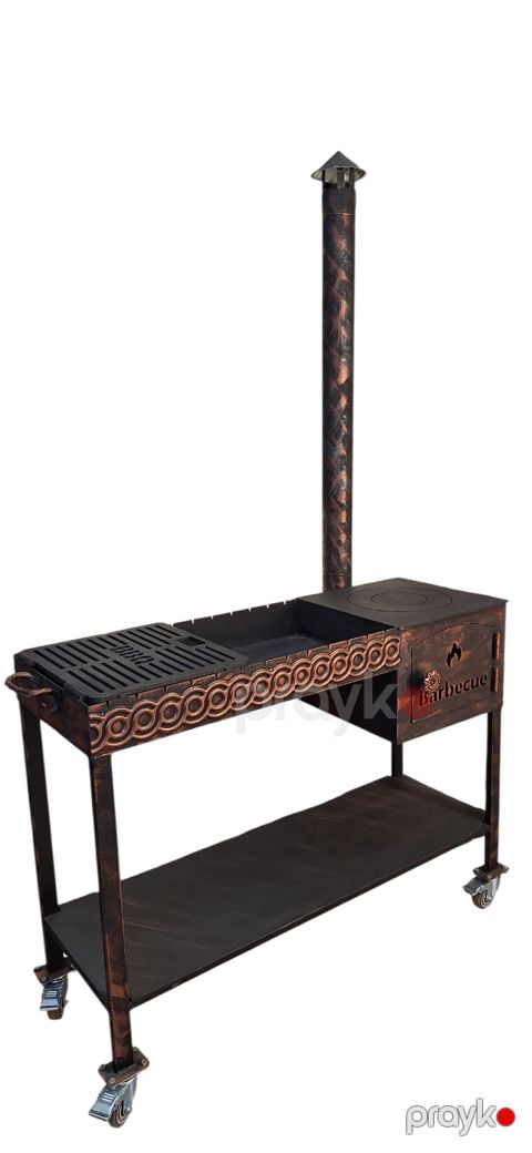 Manqal kompleksi, 120x40x90 sm, metal, qara, 115 kq — Bakı