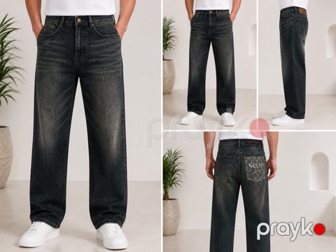 Kişilər üçün boyfrend cins 3208, boz, pambıq, ölçü 29 — Bakı
