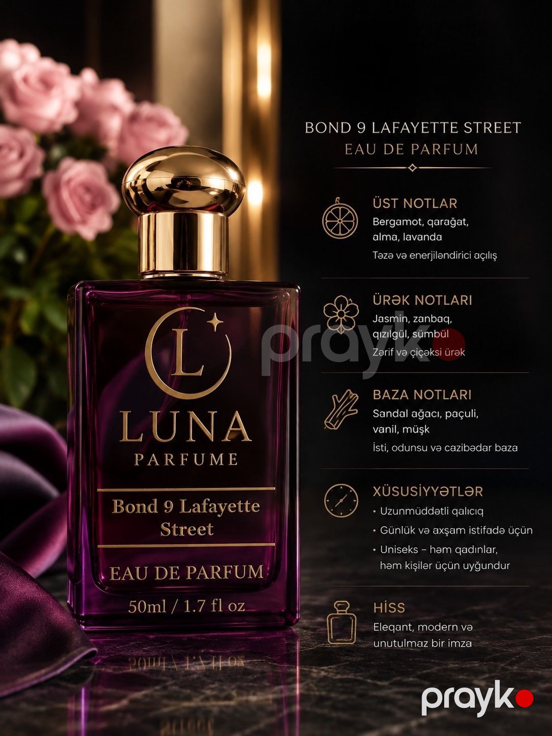 Luna Parfume Lafayette Street uniseks ətir suyu 50 ml — Mallar, Bakı (2)