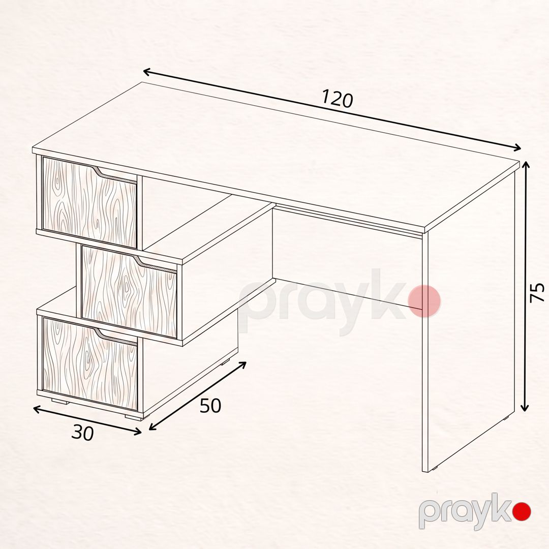 Kompüter masası, Ldsp, ağ, 120x75x50 sm — Mallar, Bakı (2)