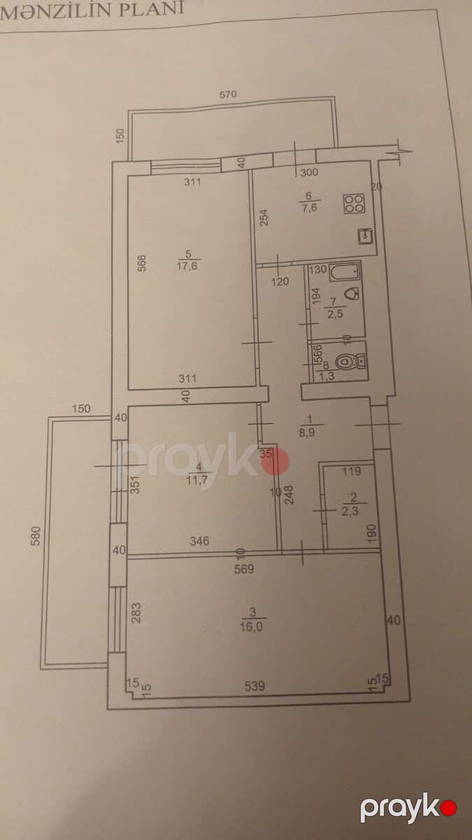 Satılır 3 otaqlı köhnə tikili 85 m² — Mənzil, Bakı (12)