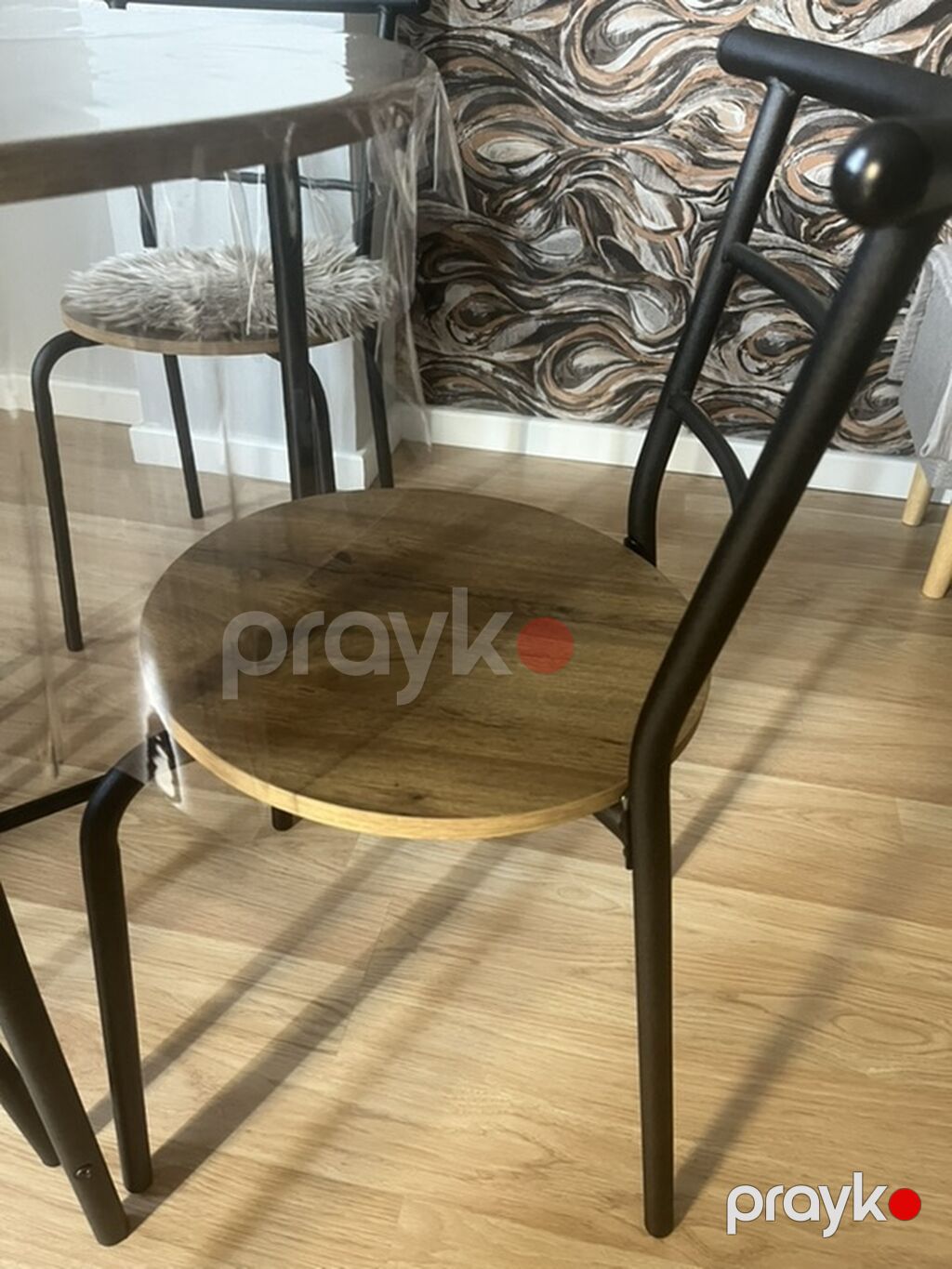 Dairəvi yemək masası və 4 ədəd stul dəsti - Dizayn: Minimalist — Masalar və stullar, Bakı (6)