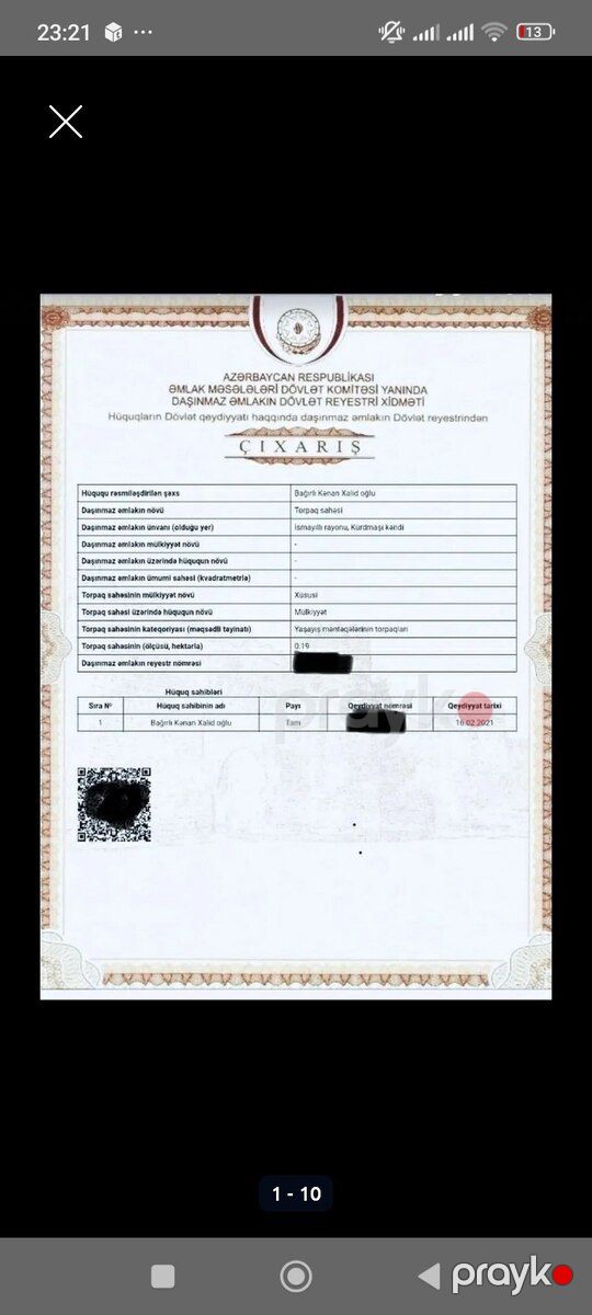 19 sot torpaq sahəsi, İsmayıllı r — Torpaq, İsmayıllı (2)