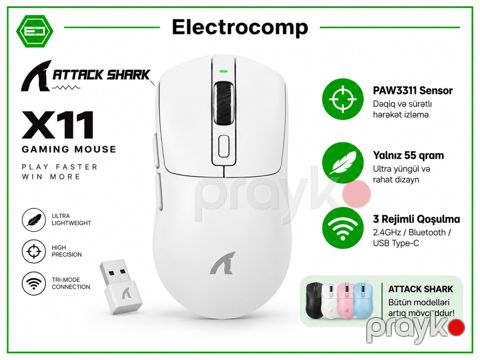 Attack Shark X11 Whıte — Gaming mouse — Bakı
