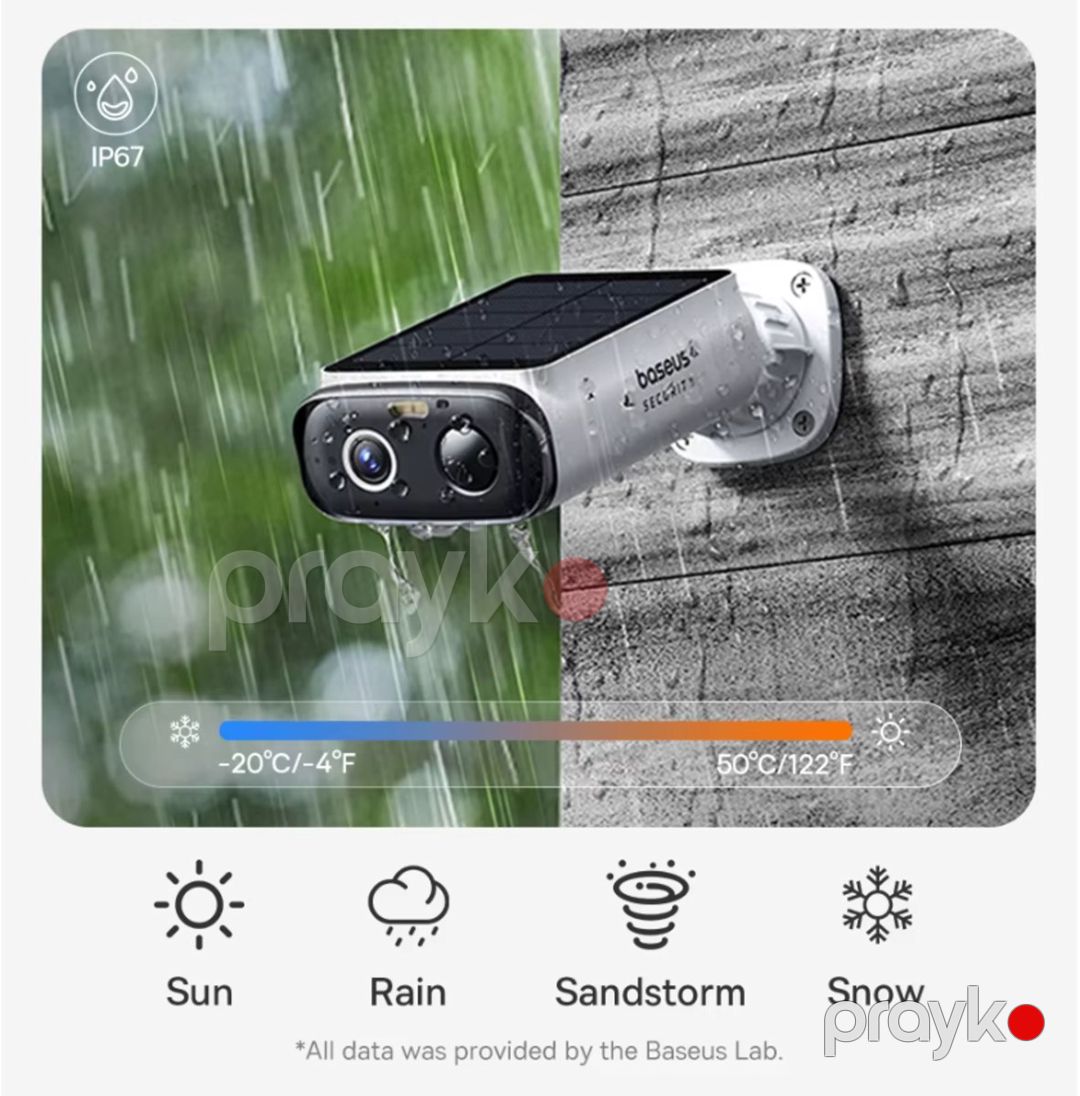 Müşahidə kamerası Baseus Security Camera 2K Günəş enerjisi ilə — Ağıllı ev və təhlükəsizlik, Bakı (9)
