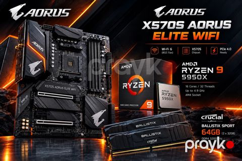 Ryzen 9 5950X, X570S, 64GB DDR4 — Bakı