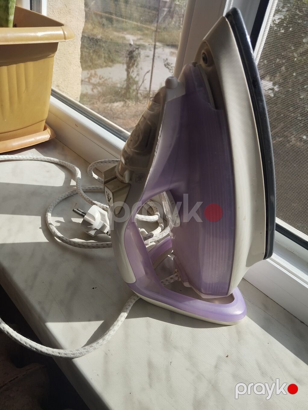 Buxarlı ütü - Rəng: bənövşəyi/ağ - Paslanmayan metal altlıq, uclu — Ütü, Sumqayıt (2)